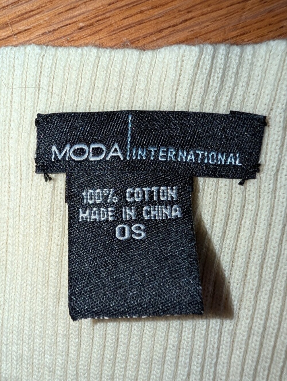 Moda International Ivory Ribbed Knit Scarf - Picture 2 of 3
